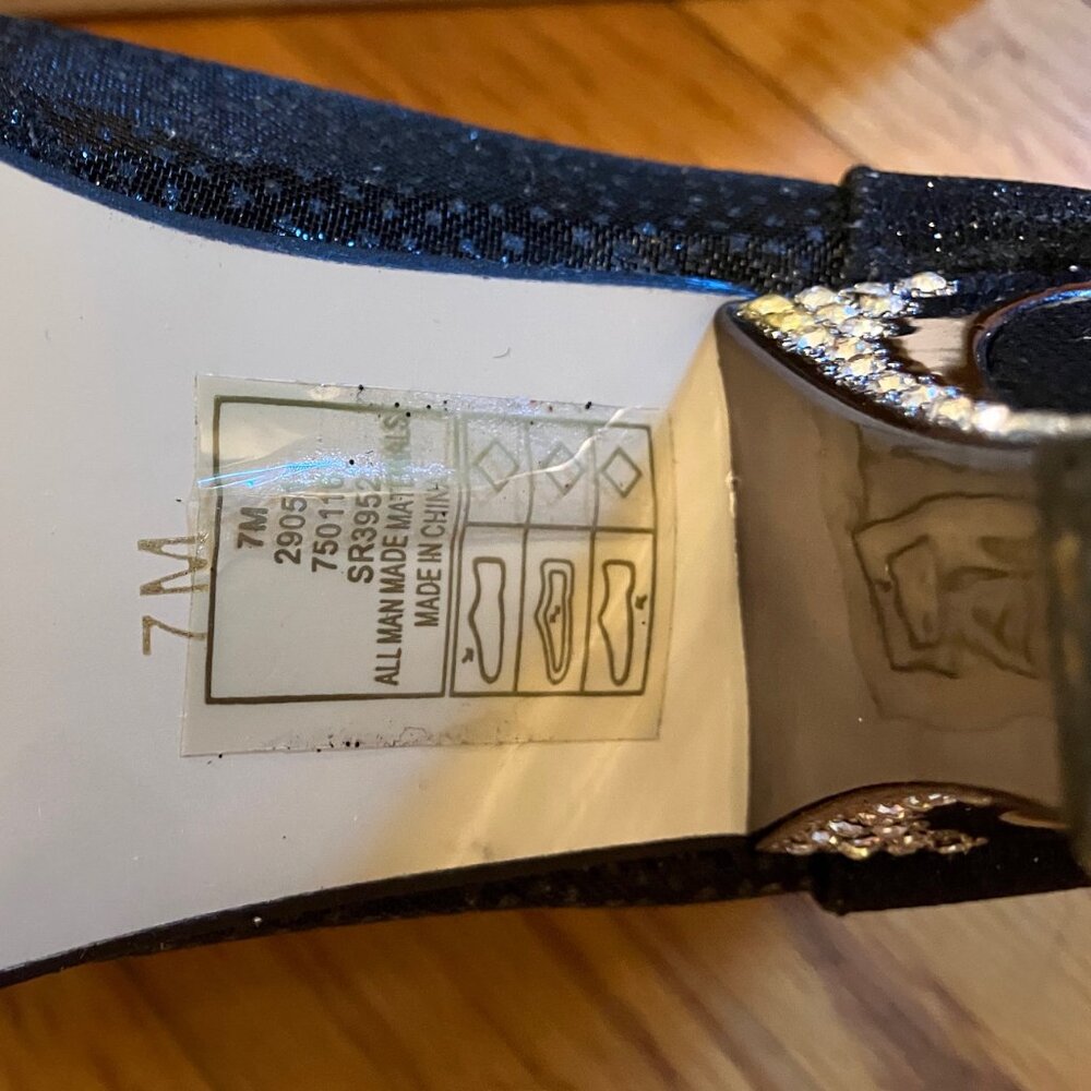 Pierre Dumas Evening Booties, Black Sparkle, Size 7 - Picture 7 of 8